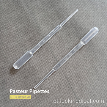 Uso de laboratório de 3 ml de Pasteur Pasteur de plástico